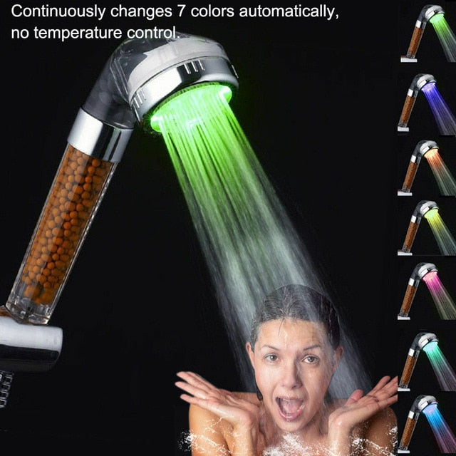 Color Changing LED Anion Spa Shower Head - TurboRobot
