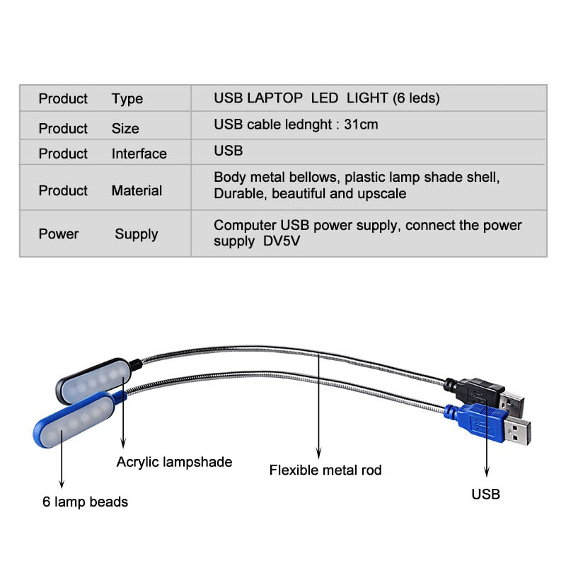 USB LED Mini Flexible Lamp - TurboRobot